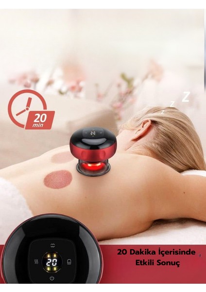 Şarjlı Emiş Gücü Yüksek Kademe Ayarlı Işık Tedavili Hacamat Masaj Vakum Cihazı