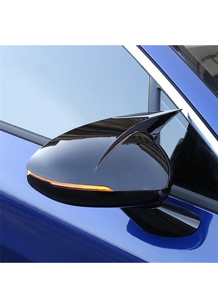 2020-2022 K5 Kekul Ayna Kapağı Parlak Siyah Için 1 Çift (Yurt Dışından)