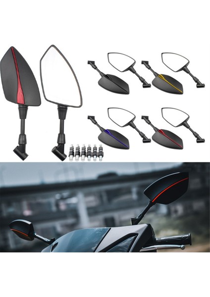 Motosiklet Üniversal 10MM 8mm Dikiz Aynası Yan Ayna Kırmızı (Yurt Dışından) fırsatları