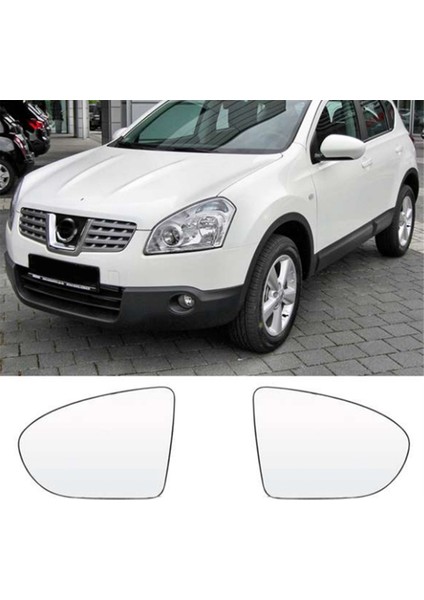 Dualis 07-14 Lh Rh Yan Kanat Ayna Camı Isıtmalı (Yurt Dışından)