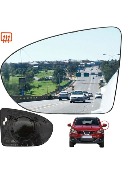 Dualis 07-14 Lh Rh Yan Kanat Ayna Camı Isıtmalı (Yurt Dışından) modelleri