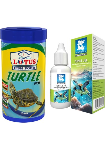 Turtle Sticks 100ML Yem, Kaplumbağa Kabuk Bakım Jeli 50CC