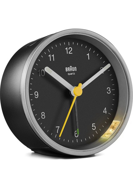 Şık Gümüş Siyah Klasik Analog Masa Saati, Alarm Özelliği ile Zamanı Gösterir fiyatları