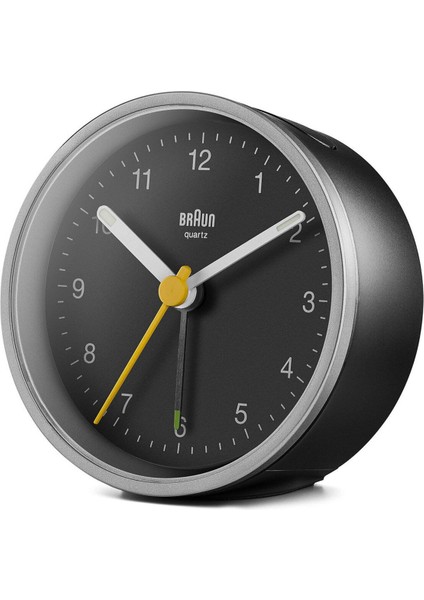 Şık Gümüş Siyah Klasik Analog Masa Saati, Alarm Özelliği ile Zamanı Gösterir modelleri