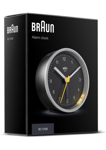 Şık Gümüş Siyah Klasik Analog Masa Saati, Alarm Özelliği ile Zamanı Gösterir