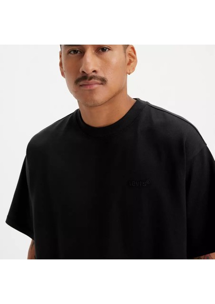 Erkek Logo Işlemeli 100% Pamuk Siyah T-Shirt - A0637-0001 fiyatları