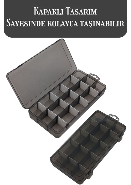 15 Bölmeli Takı Kutusu, Şeffaf Siyah, Takı Düzenleyici fırsatları