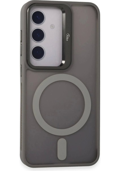 Samsung Galaxy S24 Flet Lens Magsafe Kapak - Gri