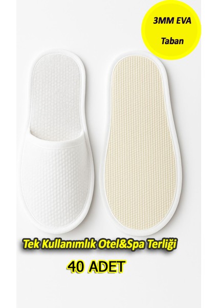Tek Kullanımlık Eva Kalite Spa & Otel Terliği – 40'lı Paket | Hijyenik, Kaymaz Tabanlı, Unisex