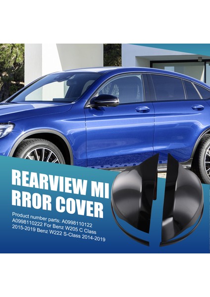 W205 Siyah Için Boynuzlu Stil Yan Dikiz Aynası Kapağı (Yurt Dışından) indirimleri