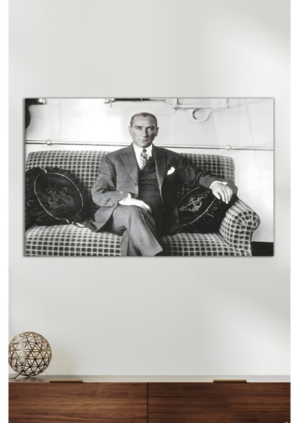 Gazi Mustafa Kemal Atatürk Cam Tablo, Ev Ofis Dekoru, Hediyelik Duvar Dekorasyonu, Kırılmaz Cam