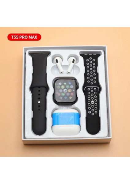 T55 Pro Max Yeni Sürüm Kablosuz Akıllı Smart Saat Kulaklık Silikon Kordon Aksesuar fiyatları