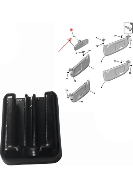 Araba Iç Dikiz Aynası Tabanı 815542 206 207 307 407 Için (Yurt Dışından)