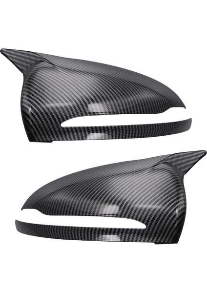 W205 Karbon Fiber Için Boynuzlu Stil Yan Arka Ayna Kapağı (Yurt Dışından)