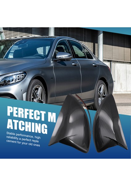 W205 Karbon Fiber Için Boynuzlu Stil Yan Arka Ayna Kapağı (Yurt Dışından) fırsatları
