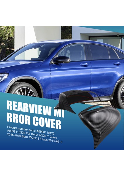 W205 Karbon Fiber Için Boynuzlu Stil Yan Arka Ayna Kapağı (Yurt Dışından) indirimleri