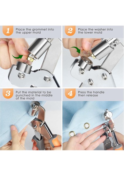 Grommet Alet Takımı, 3/8 Inç Gözlü Pense Aleti (10MM) Delik Delme Aleti ile (Yurt Dışından) fırsatları