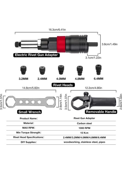 Kablosuz Perçinleme Makinesi Seti 2.4mm/3.2mm/4.0mm/4.8mm/6.4mm (Yurt Dışından) fiyatları