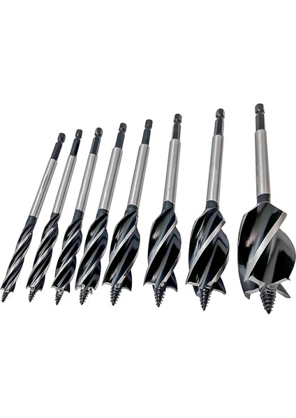 Ahşap Için 8 Parçalı Matkap Ucu, Yumuşak ve Sert Ahşap Için 4 Kanallı Matkap Ucu (Yurt Dışından)
