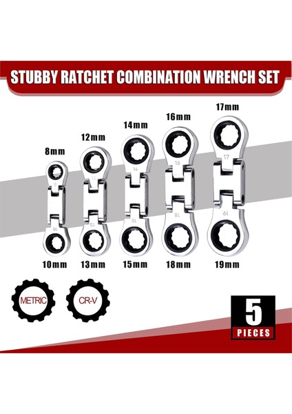 5 Parçalı Stubby Flex-Çıtçıtlı Anahtar Seti Metrik Kombinasyon (Yurt Dışından) fırsatları