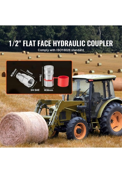 1/2 Inç Düz Yüzlü Hidrolik Bağlantı Elemanları, 2 Toz Kapağı ile (Yurt Dışından) fiyatları