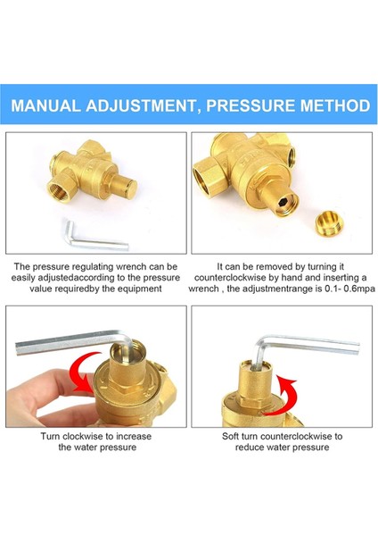 Su Basınç Regülatörü 1/2 Inç Göstergeli, Ayarlanabilir Su Basıncı (Yurt Dışından) fırsatları