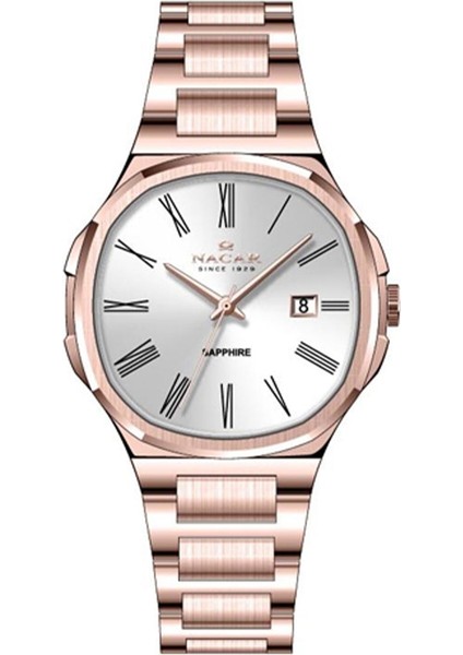 Safir Cam Klasik Rose Gold Kadın Kol Saati NC33-398377-RWM