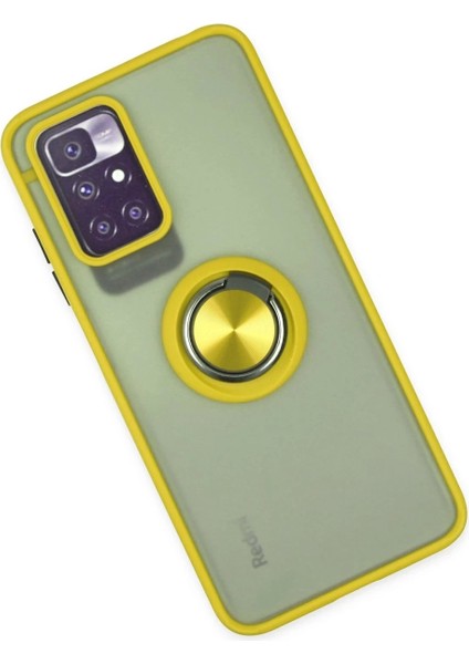 Xiaomi Redmi 10 2022 Kılıf Montreal Yüzüklü Silikon Kapak - Sarı modelleri
