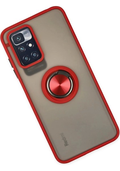 Xiaomi Redmi 10 2022 Kılıf Montreal Yüzüklü Silikon Kapak - Kırmızı modelleri