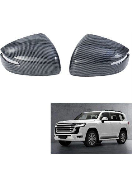 Land Cruiser LC300 Için Karbon Fiber Tarzı Ayna Kapağı Döşemesi (Yurt Dışından)