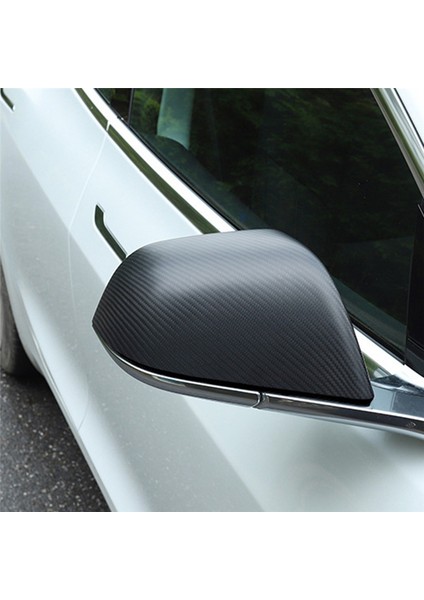 MODEL3Y Dikiz Aynası Kılıfı Parlak Karbon Fiber (Yurt Dışından)