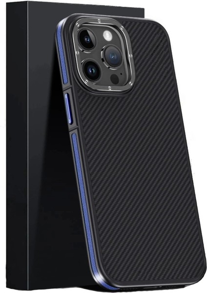 iPhone 15 Pro Kılıf Aramid 600D Kevlar Karbon Fiber Magsafe Kapak - Lacivert fiyatları