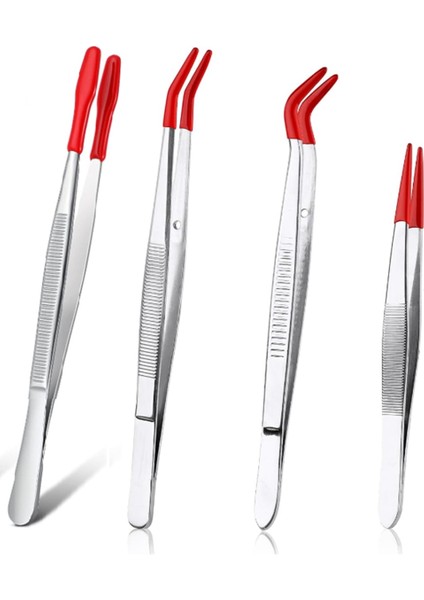 Kauçuk Uçlu Cımbızlar Pvc Kaplamalı Cımbız Seti Kırmızı (Yurt Dışından)