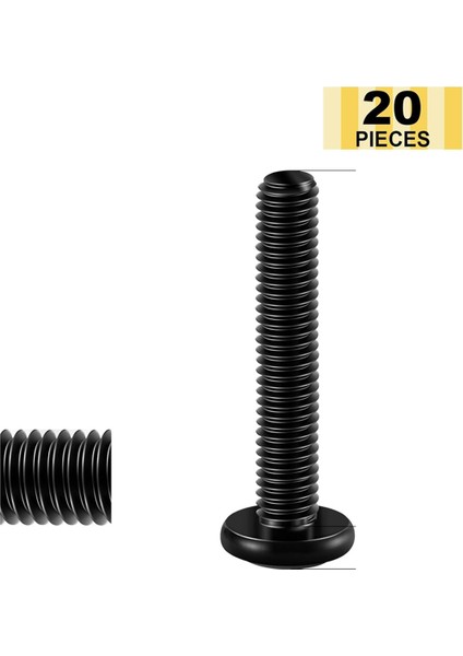 M6 x 35MM 20 Adet Düz Altıgen Soket Kapakları M6 Vida Cıvataları, Altıgen Anahtar (Yurt Dışından) fiyatları