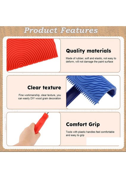 Ahşap Desenli Alet Seti - Saplı Ahşap Desenli Boyama Rulosu (Yurt Dışından) fiyatları