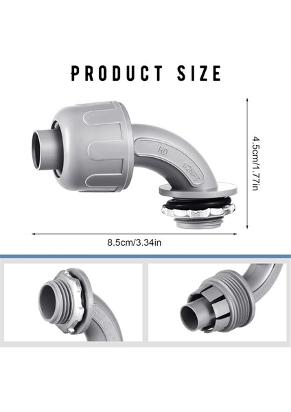 Sıvı Geçirmez Konnektör 12 Inç Esnek Elektrik Borusu Konnektörü (Yurt Dışından) fiyatları