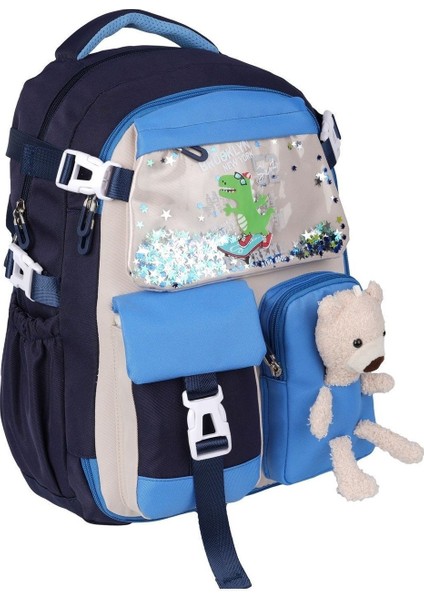 1460 Siyah Lacivert İthal Kore Tarzı Unisex Çocuk İlkokul Sırt Çantası