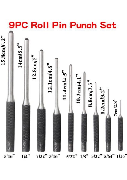 9 Parçalı Çelik Çok Boyutlu Yuvarlak Başlı Pim Darbe Seti (Yurt Dışından) fiyatları