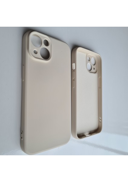 İphone 13 ile Uyumlu Logosuz Kamera Korumalı Lansman Içi Kadife Silikon Kılıf