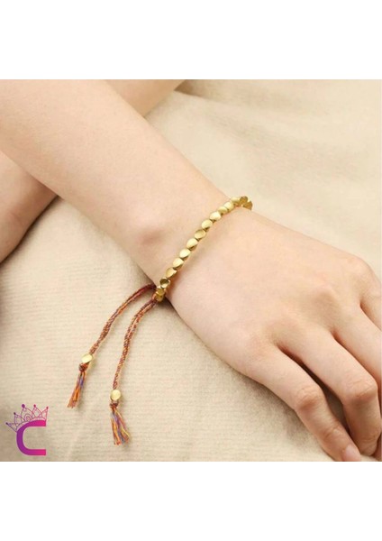 El Yapımı Örgülü Vintage Erkek Bakır Boncuk Bileklik - Ayarlanabilir Ipli Halatlı Şans Bilekliği modelleri