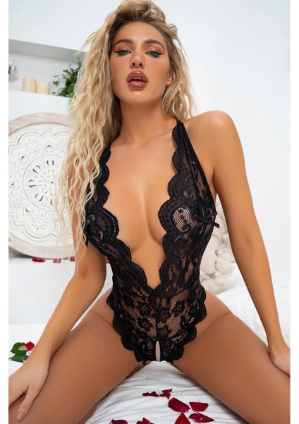 Kadın Siyah Özel Bölgesi Açık Fantezi Gecelik Dantelli Iç Giyim fiyatları