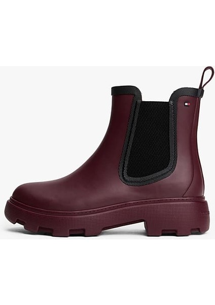 Kadın Warm Lined Chelsea Yağmur Botu - Bordo fiyatları