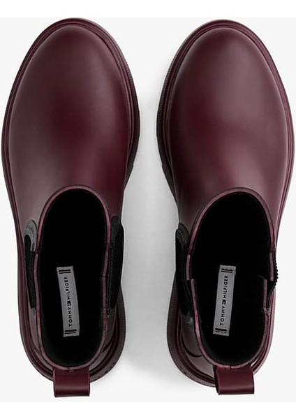 Kadın Warm Lined Chelsea Yağmur Botu - Bordo fırsatları