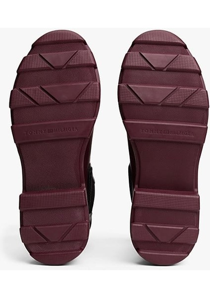 Kadın Warm Lined Chelsea Yağmur Botu - Bordo