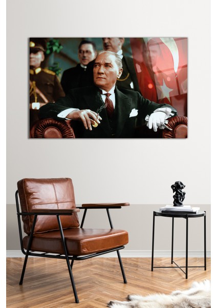 M. Kemal Atatürk Cam Tablo, Modern Ev ve Ofis Dekoru, Hediyelik Duvar Dekorasyonu, Kırılmaz Cam fiyatları