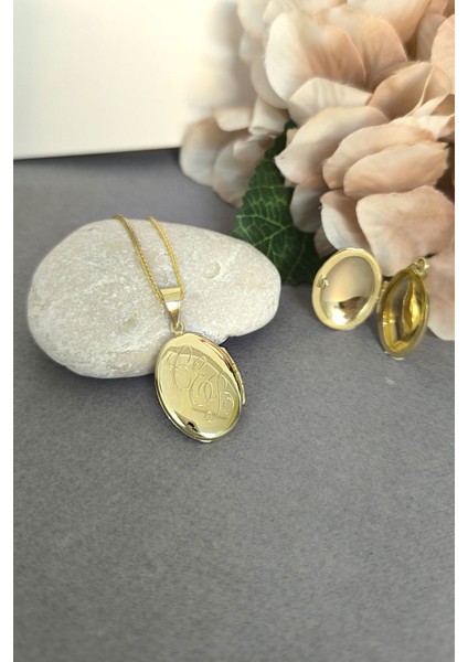 Oval Düz Model Altın Madalyon Kolye fırsatları