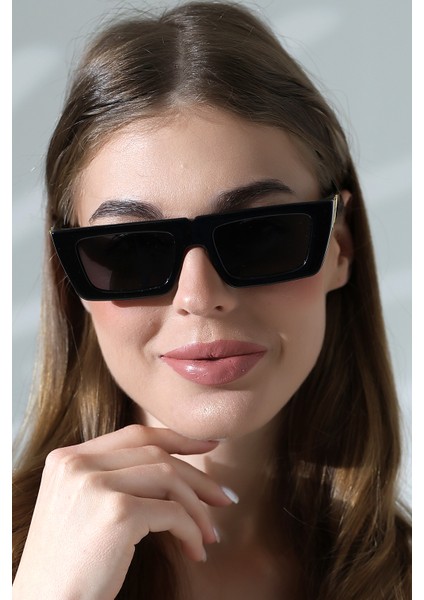 Kadın Gold Aksesuarlı Siyah UV400 Güneş Gözlüğü WJ23-6 C2 indirimleri