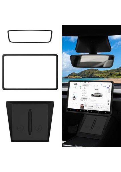Orta Konsol Kablosuz Şarj Mat Ekran Çerçevesi Siyah (Yurt Dışından) modelleri