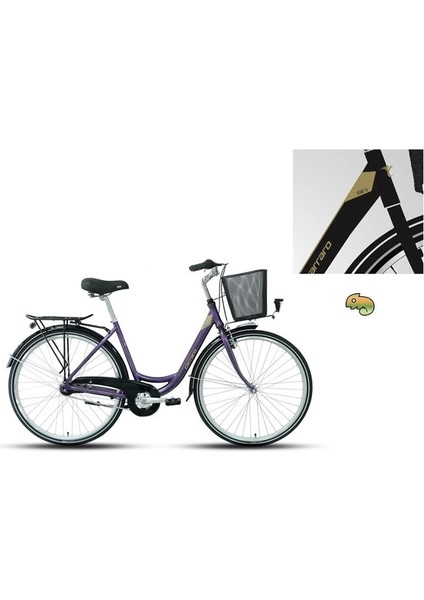 Tıffany 7.0 Kadın Şehir Bisikleti 500H Kontra Fren 28 Jant Nex-7-V Mat Siyah Hardal