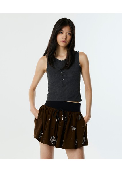 Işlemeli Mini Şort Etek TW6250004079074 modelleri